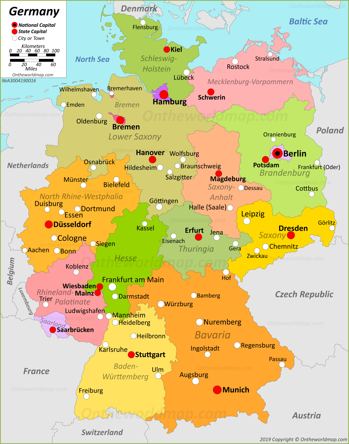 travel map of germany and surrounding countries