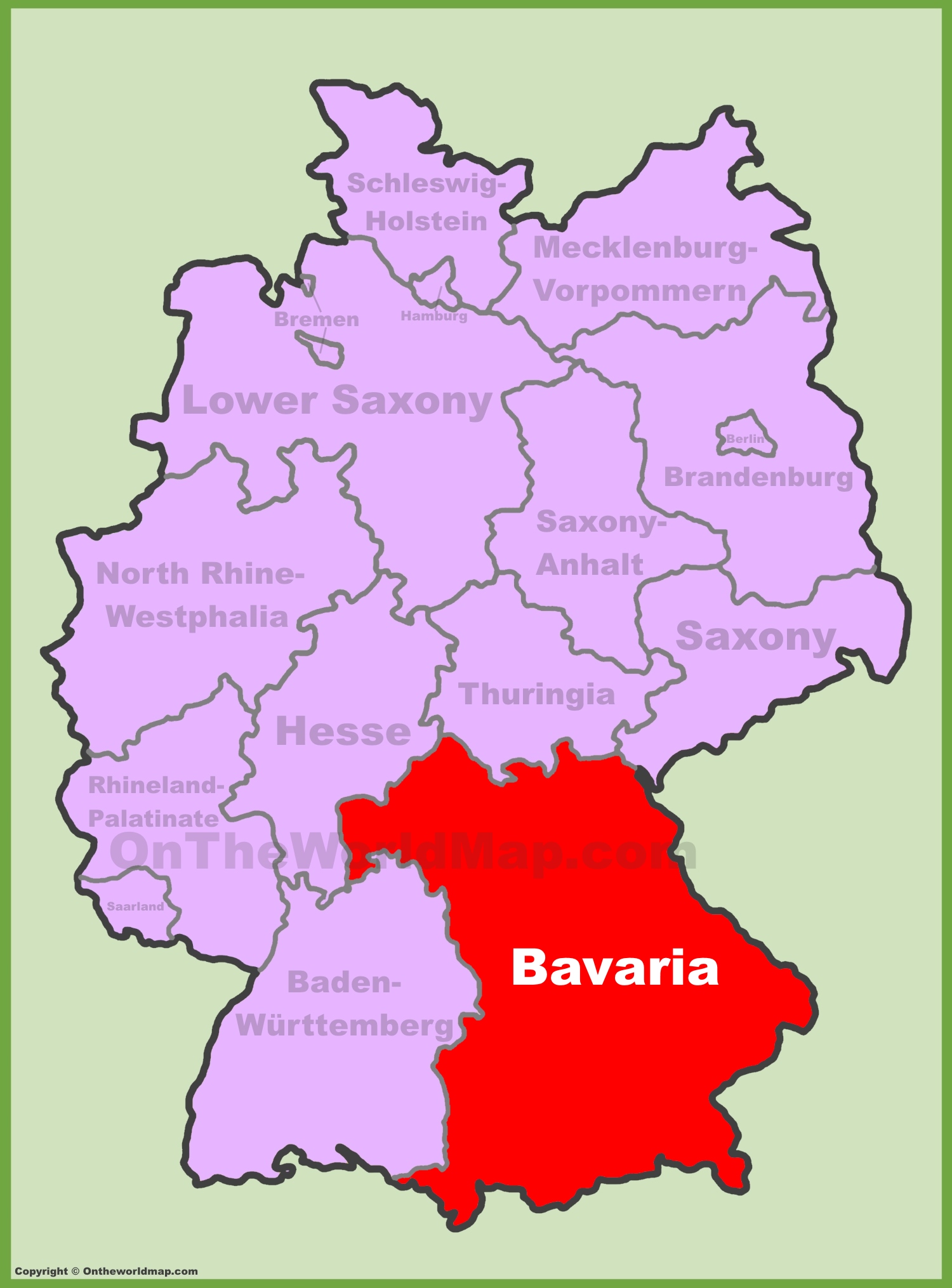 Bavaria Location On The Germany Map Ontheworldmap Com   Bavaria Location On The Germany Map 