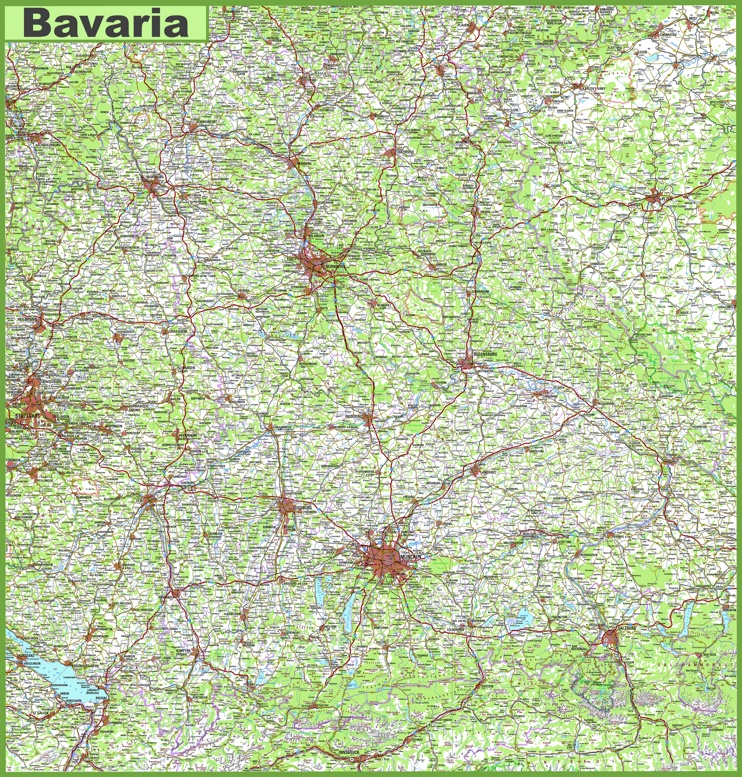 Large Detailed Map Of Bavaria Max 