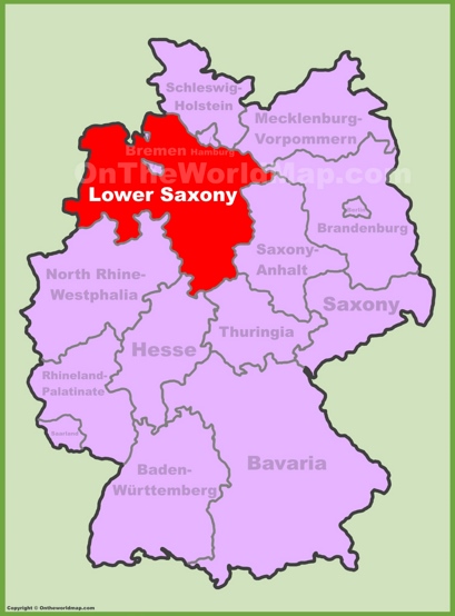 Lower Saxony Location Map