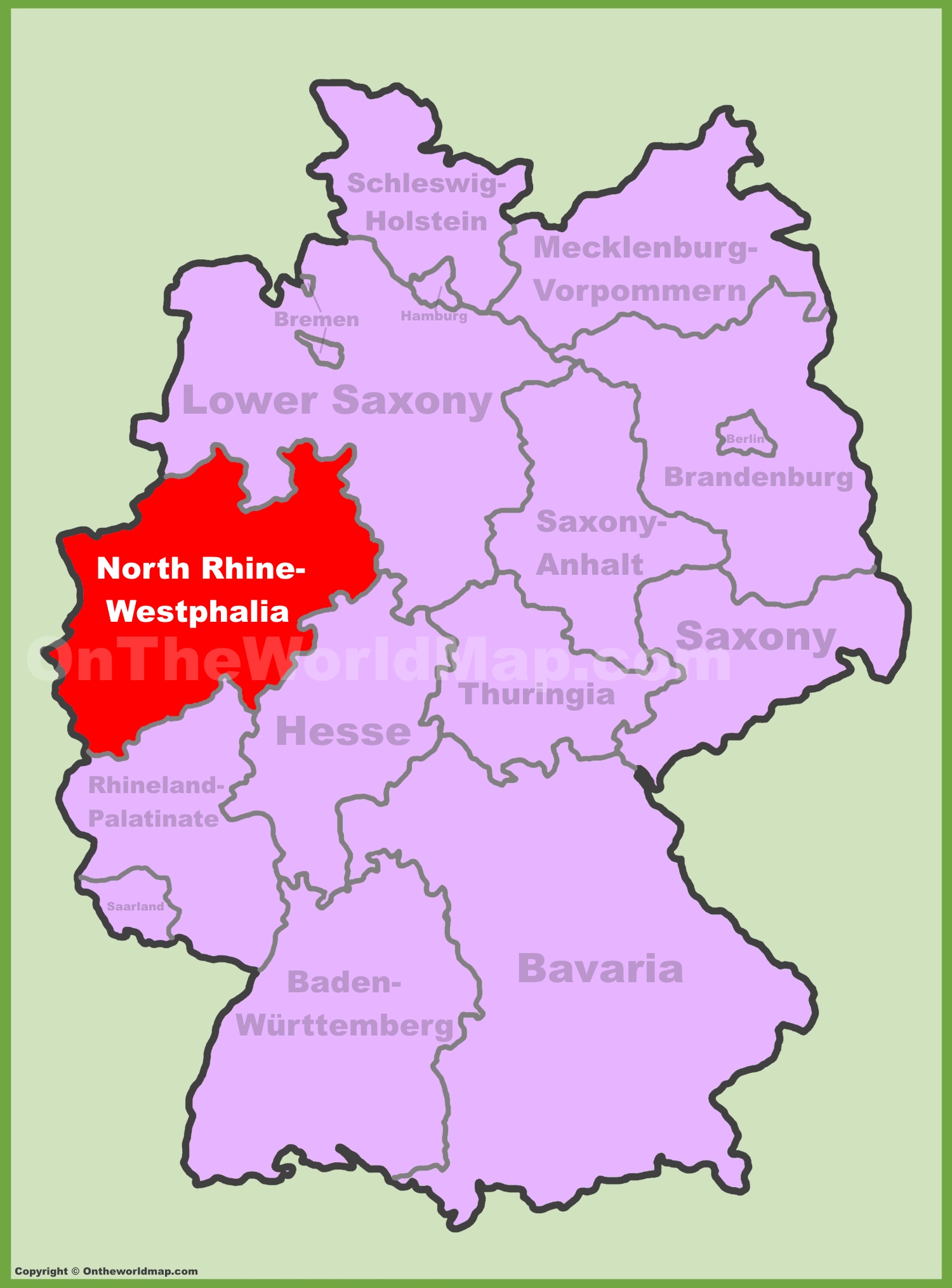North rhNorth Rhine Westphalia Location On The Germany Map North rhNorth Rhine Westphalia Location On The Germany Map
