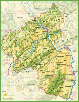 Rhineland-Palatinate physical map