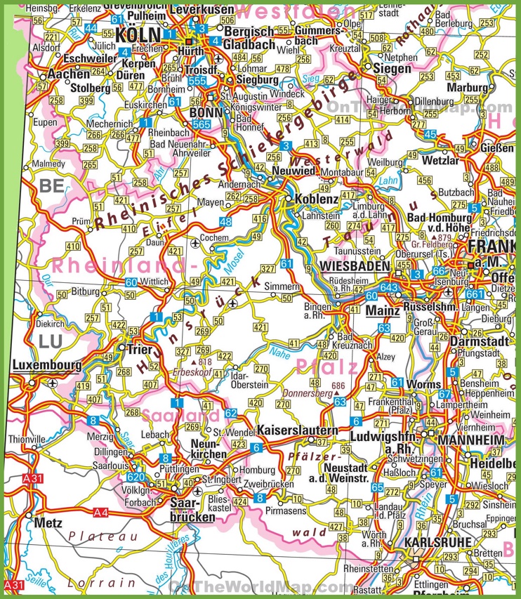 Rhineland-Palatinate road map