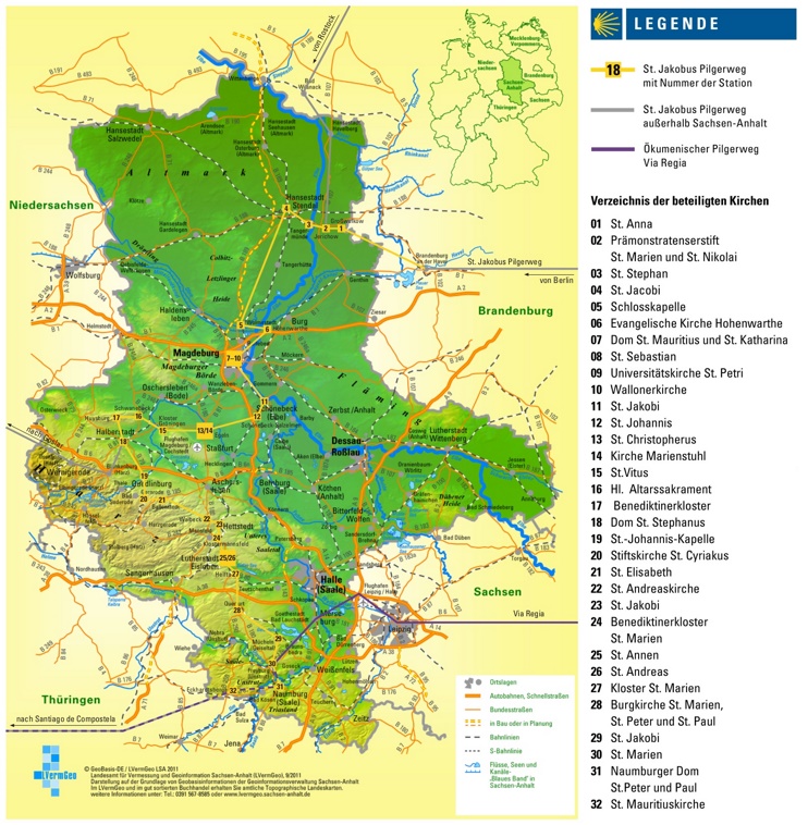 Large detailed map of Saxony-Anhalt