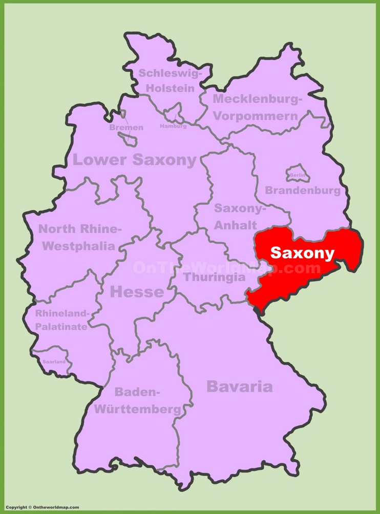 Saxony location on the Germany map