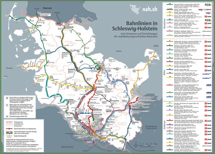 Schleswig-Holstein railway map