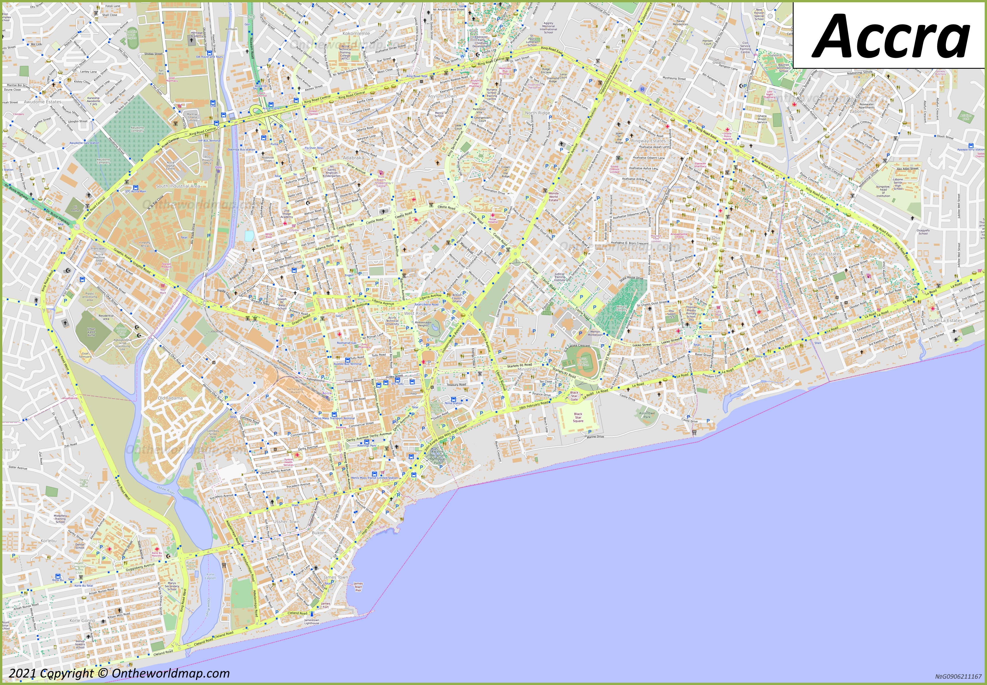 Accra City Center Map