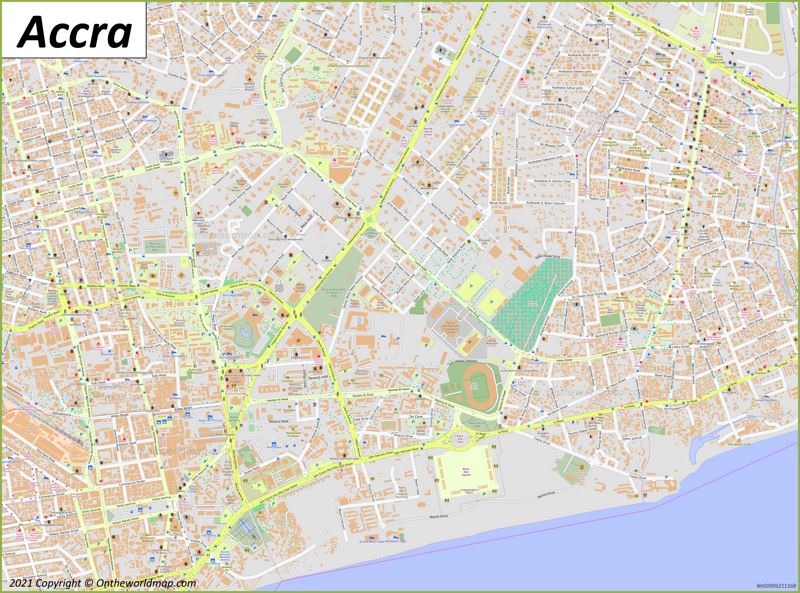 Accra Map | Ghana | Detailed Maps of Accra