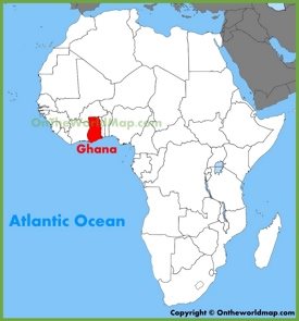 Ghana location on the Africa map