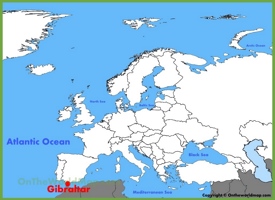 Gibraltar location on the Europe map