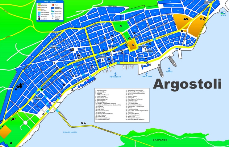 Argostoli tourist map