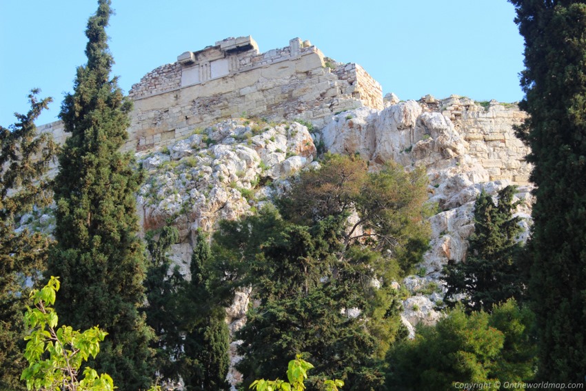 View of the Acropolis of Athens from below