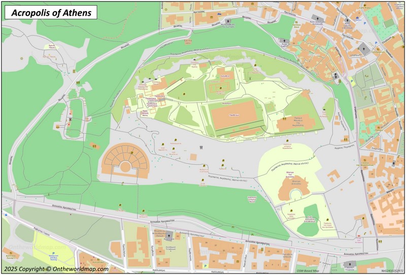Map of Acropolis of Athens