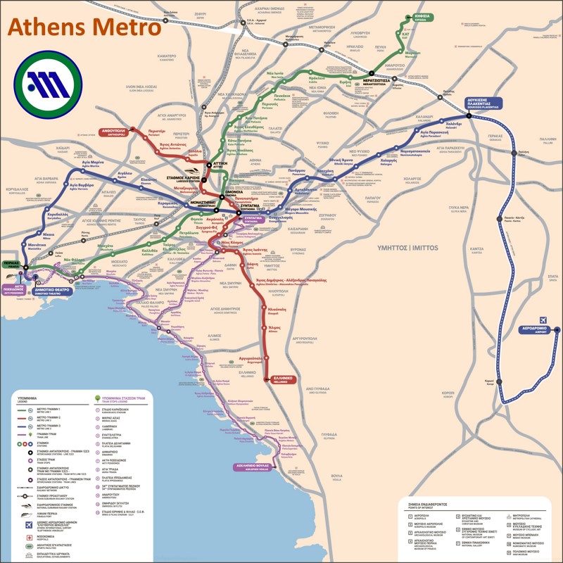 Athens metro map