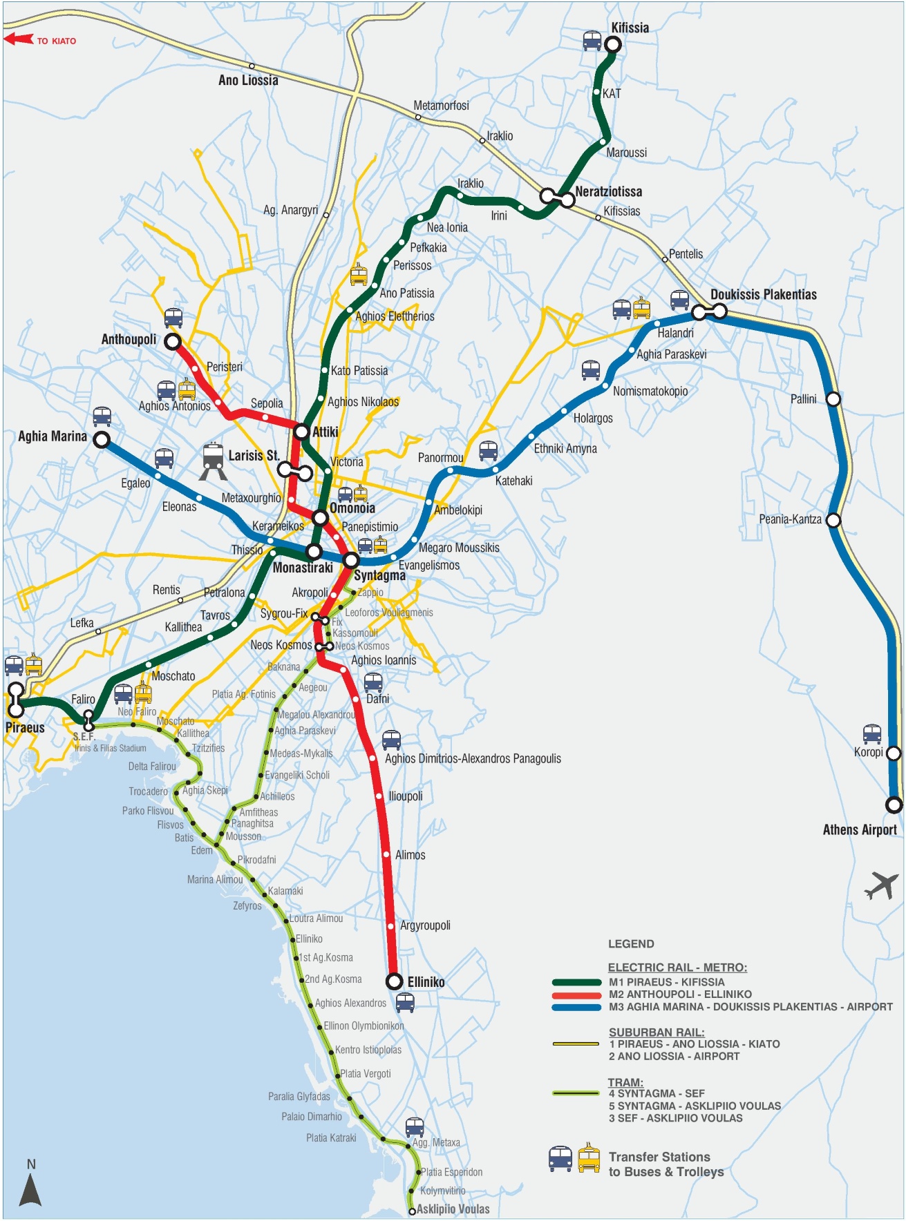 Athens Metro Map Ontheworldmap Athens Metro Map Ontheworldmap
