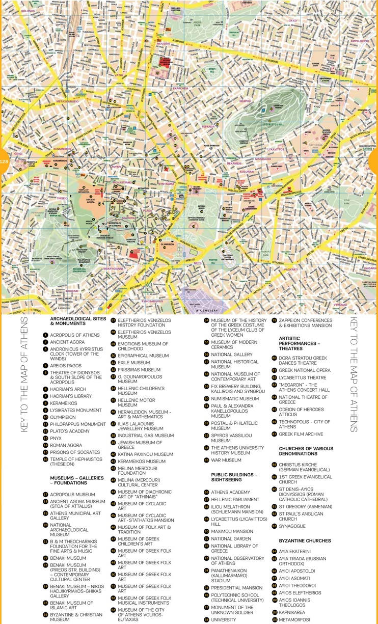 Athens sightseeing map