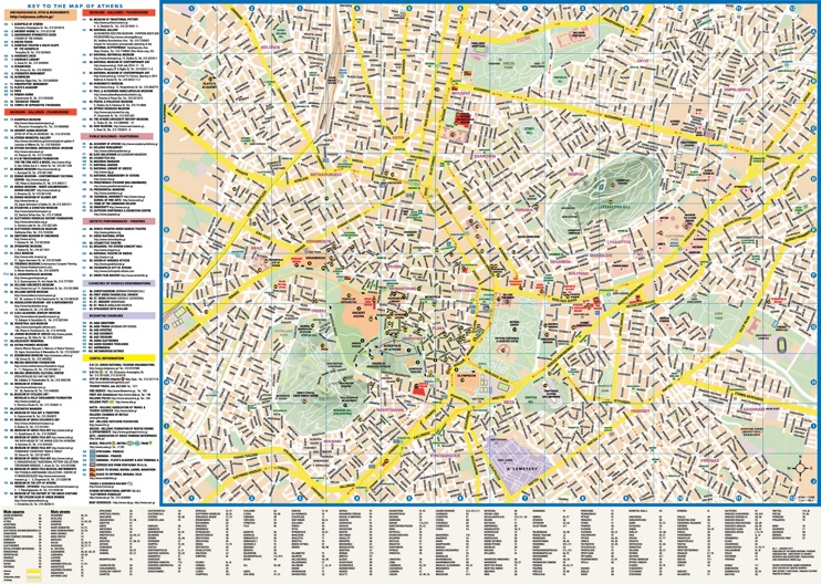 Athens tourist attractions map