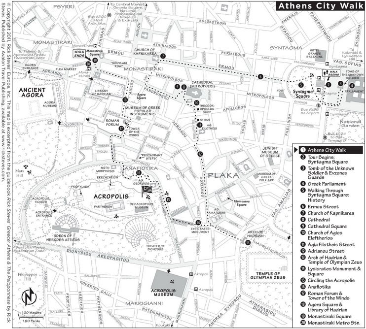 Athens walk map