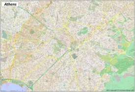 Large detailed map of Athens