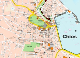 Chios Town tourist map