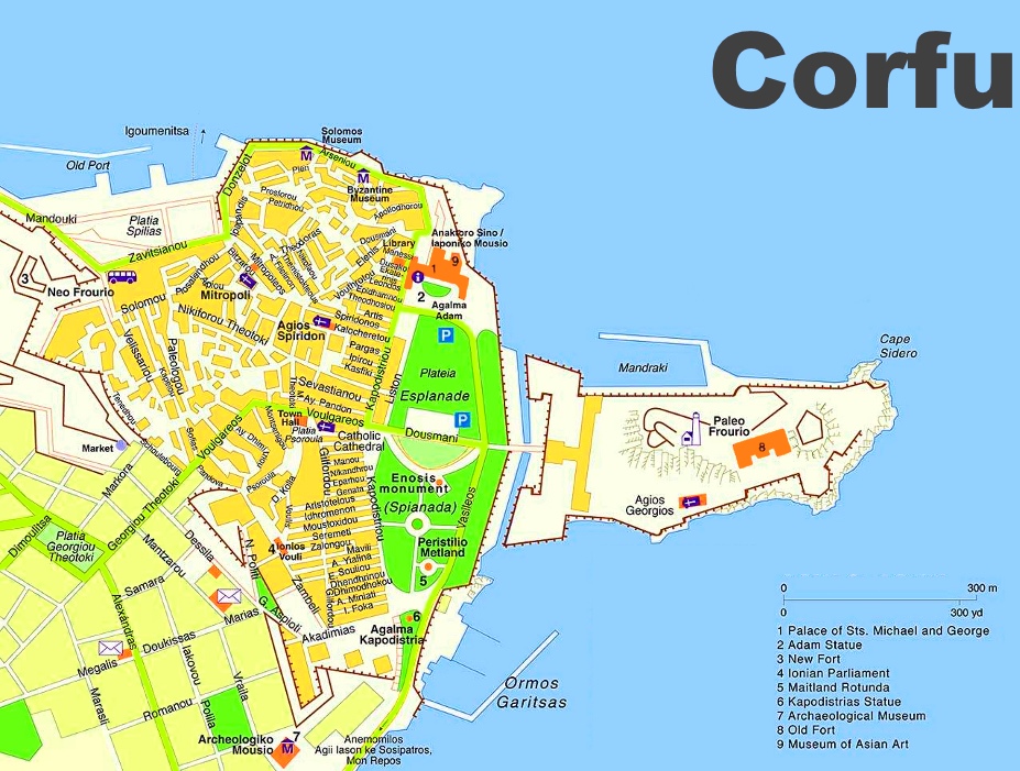 Corfu City Tourist Map Ontheworldmap
