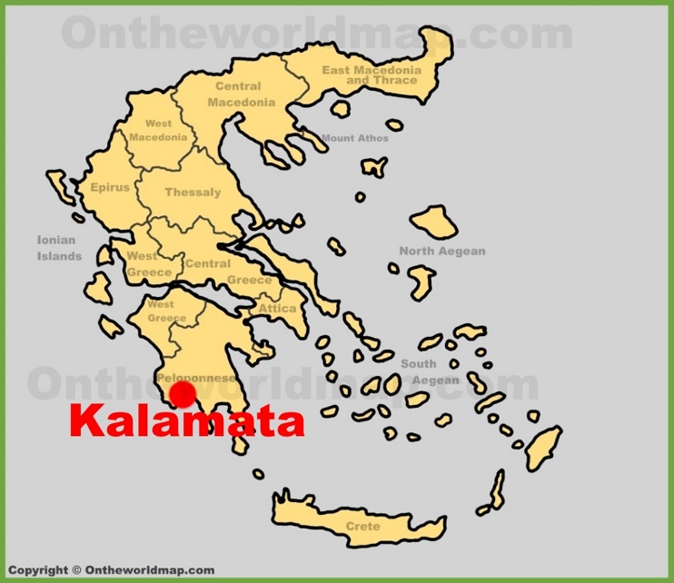 Kalamata location on the Greece map