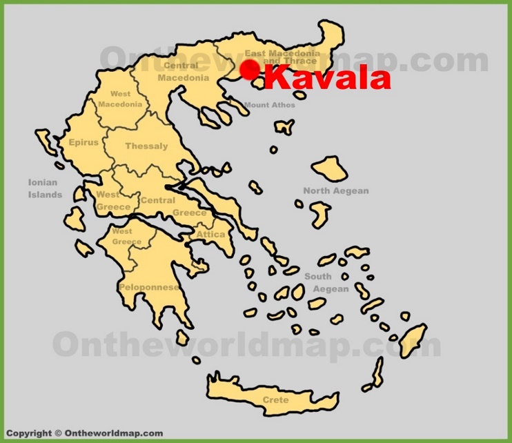 Kavala location on the Greece map