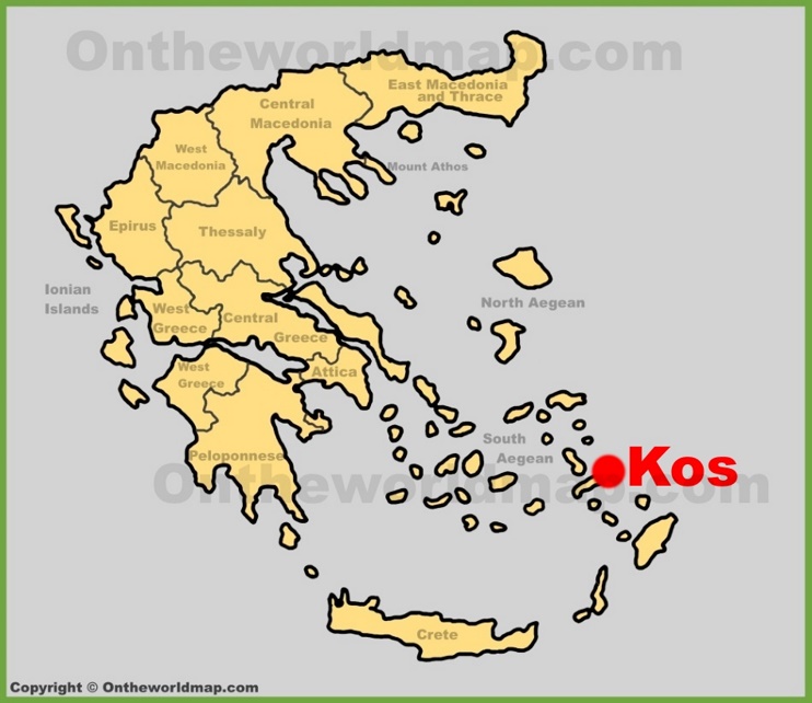 Kos City location on the Greece map