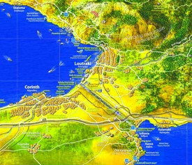 Loutraki area map