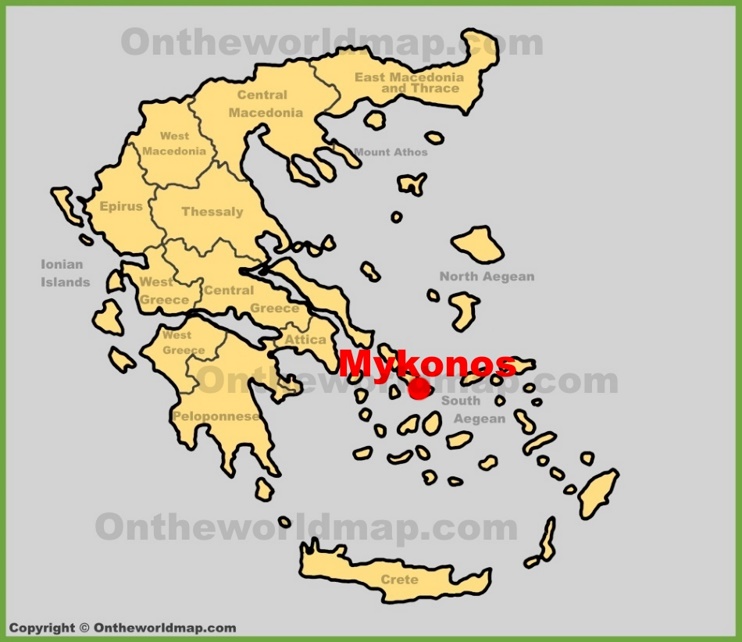 Mykonos Town location on the Greece map