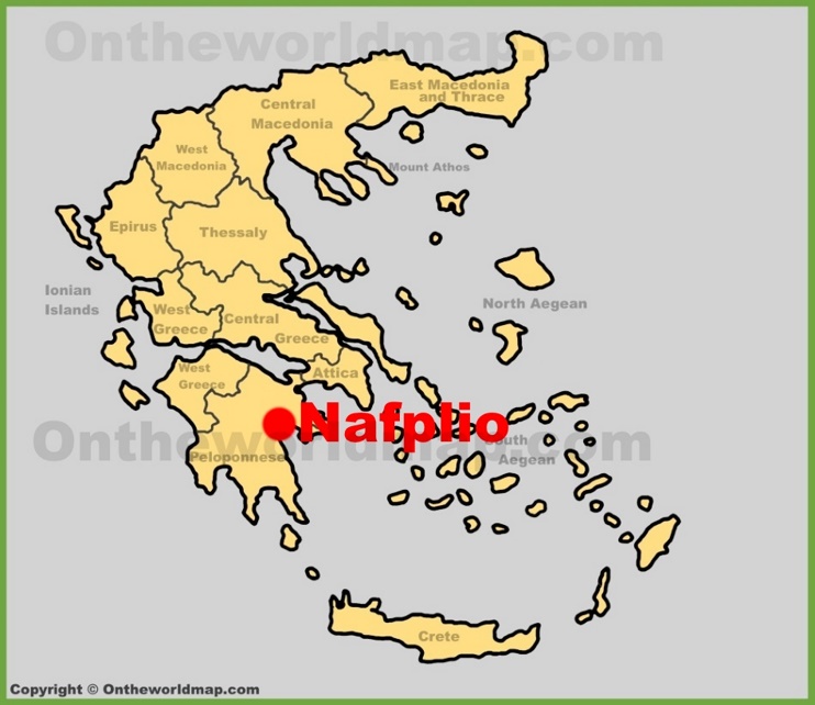 Nafplio location on the Greece map