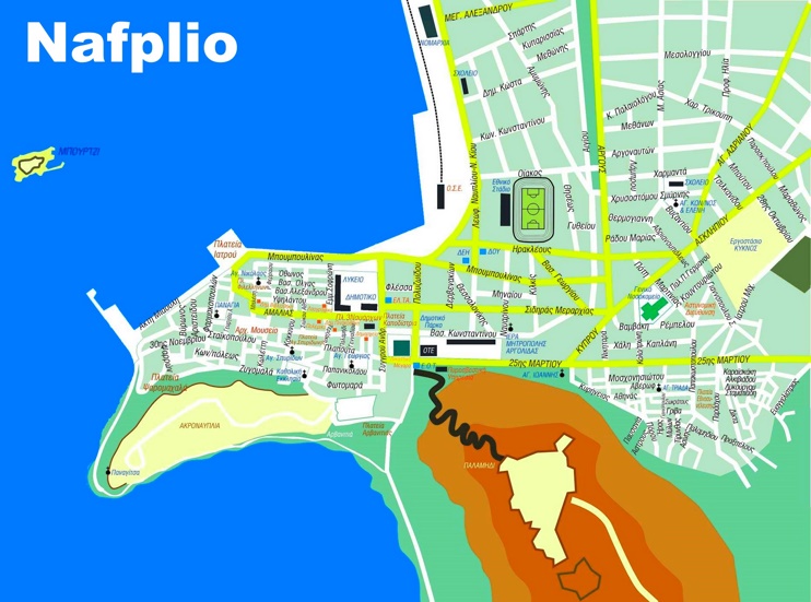 Nafplio tourist map