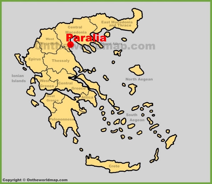 Paralia location on the Greece map