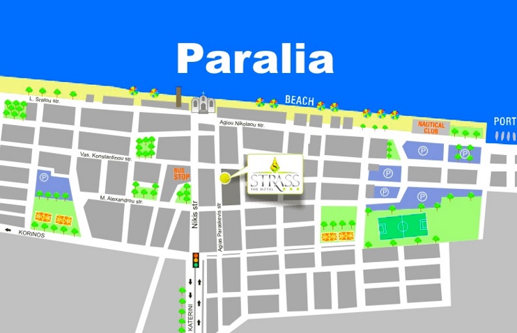 Paralia tourist map