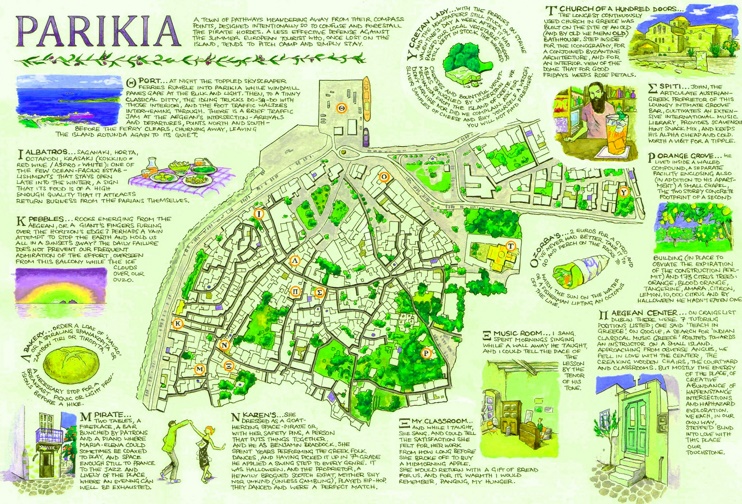 Parikia tourist map