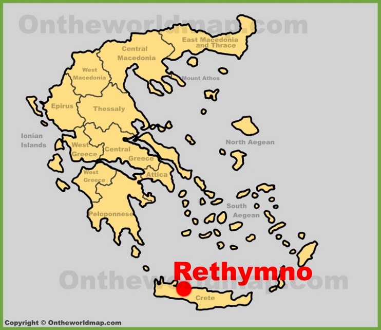 Rethymno location on the Greece map