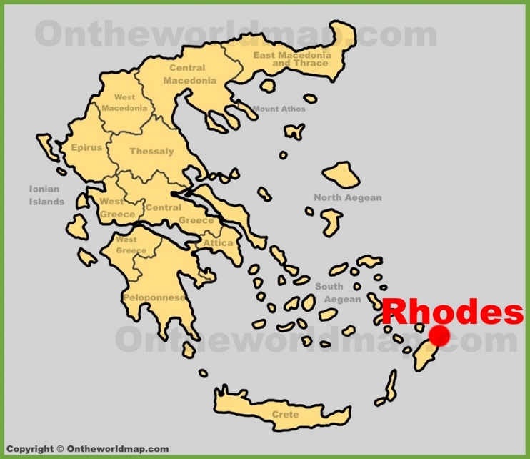 Rhodes City location on the Greece map
