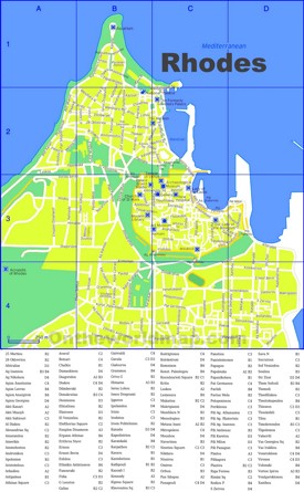 Rhodes City street map