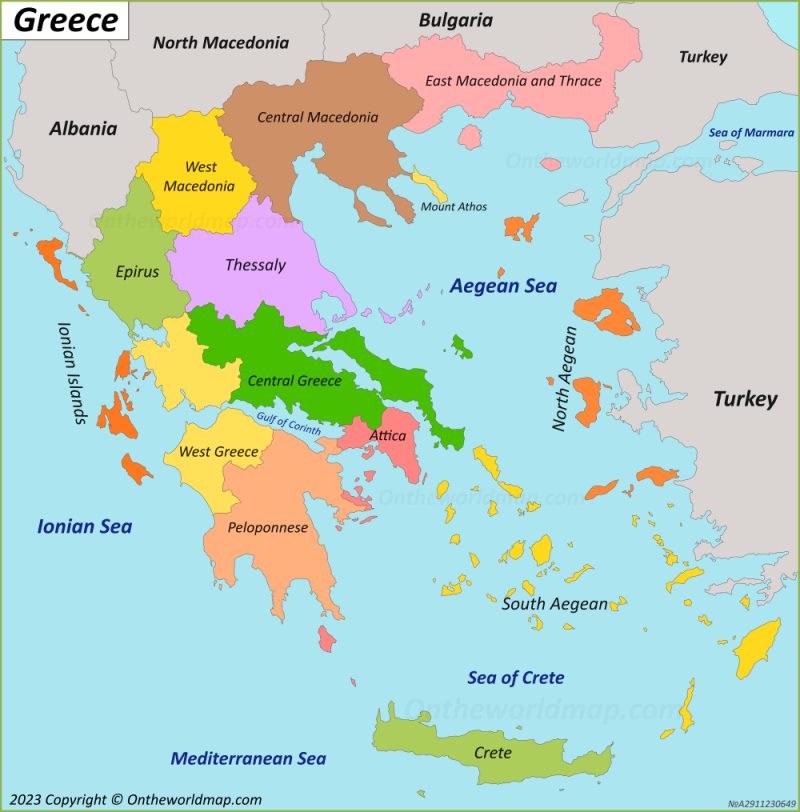 Greece Regions Map Ontheworldmap Greece Regions Map Ontheworldmap
