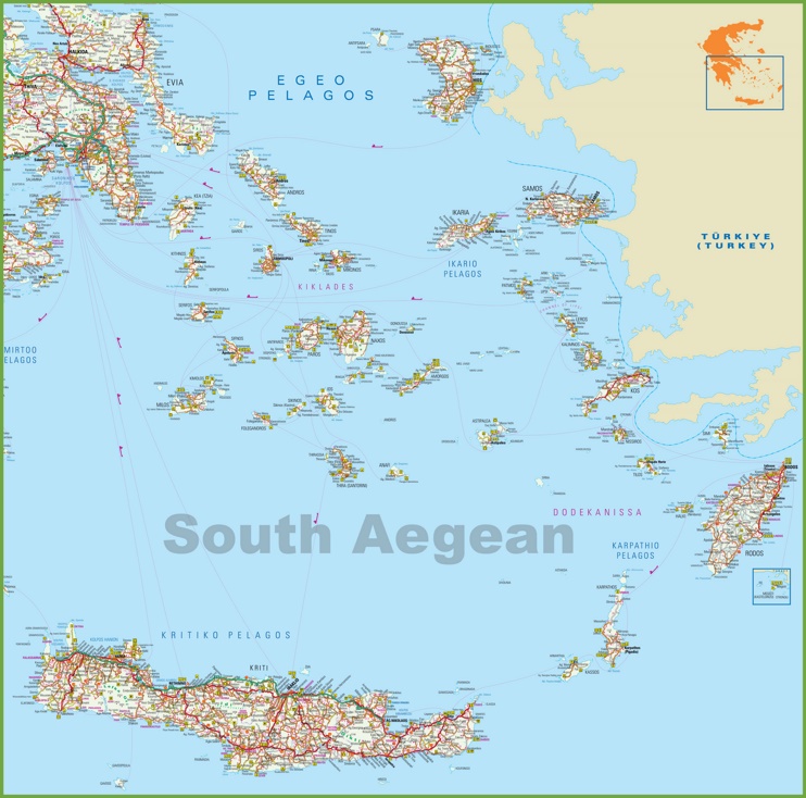 South Aegean Islands Map Max 
