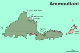 Ammouliani tourist map