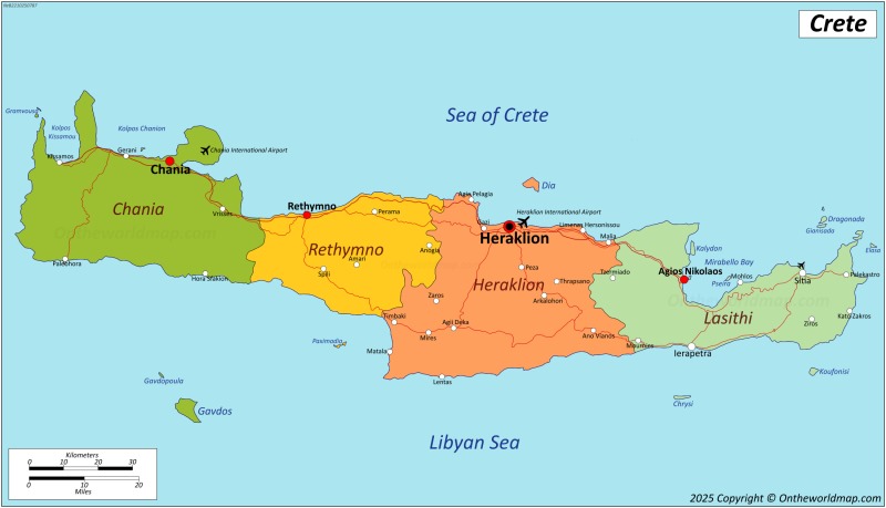 Map of Crete