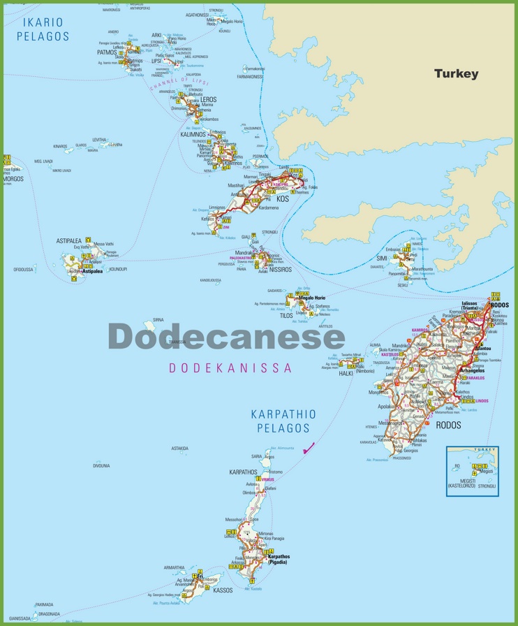 Dodecanese tourist map