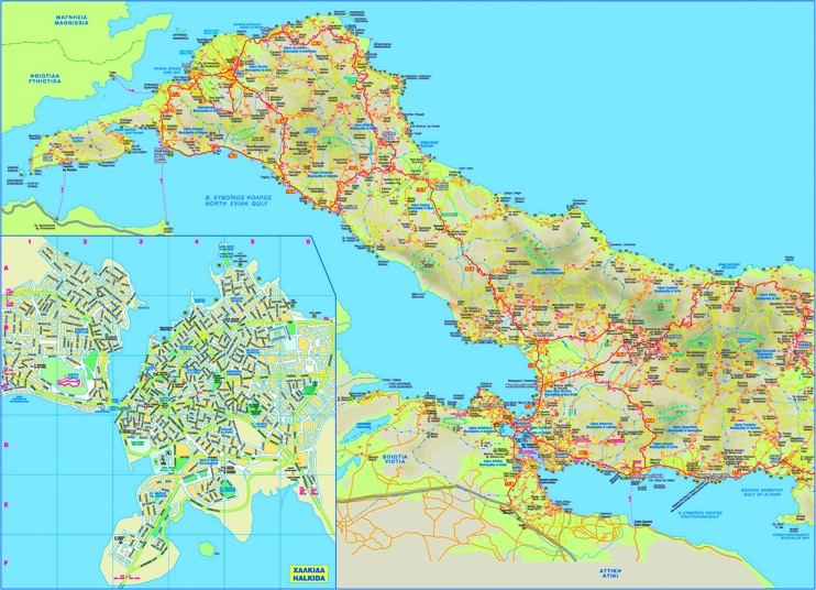 North Evia map