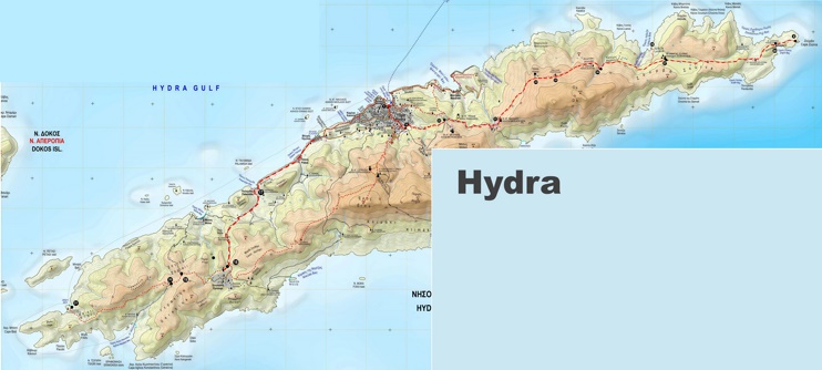 Large detailed map of Hydra