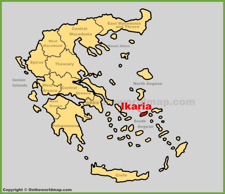 Ikaria location on the Greece map 