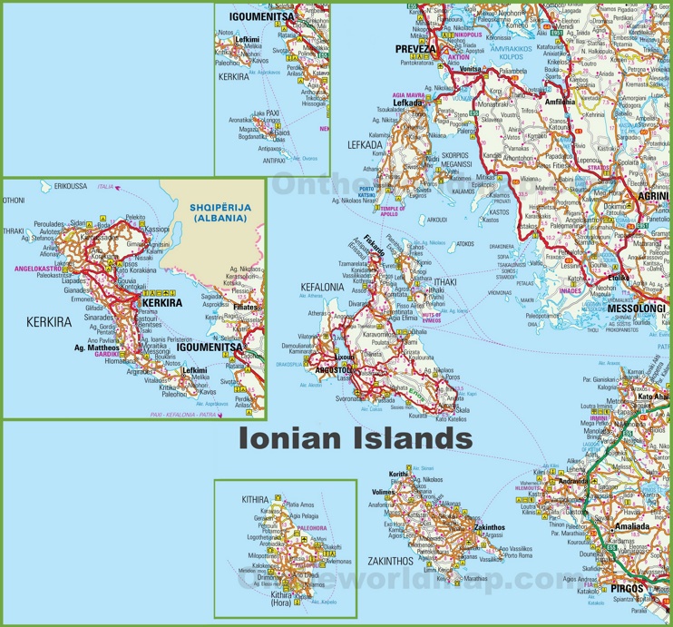 Ionian Islands tourist map