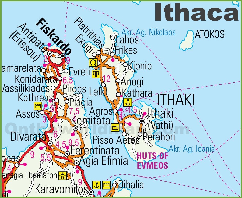 Map Of Ithaca Greece Map Of Ithaca Greece