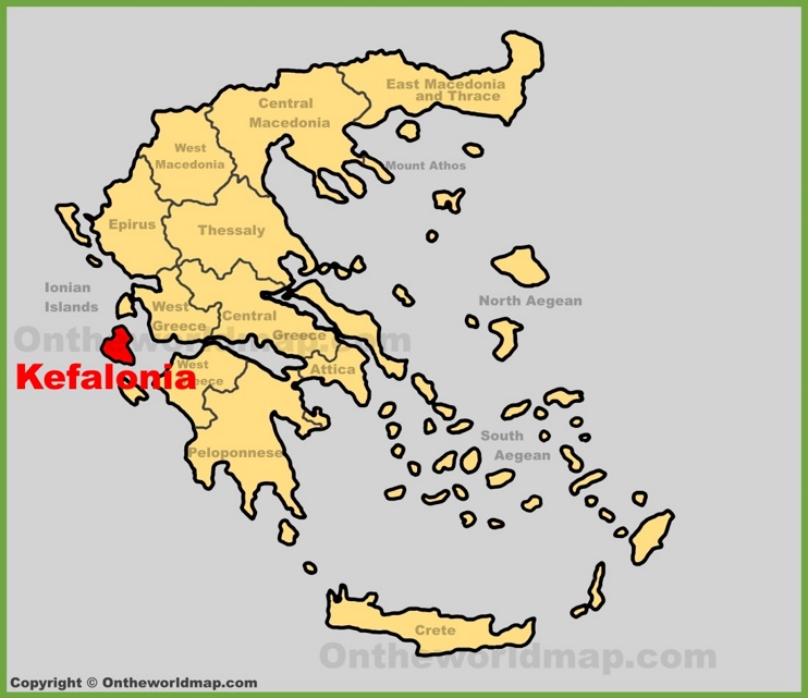 Kefalonia location on the Greece map