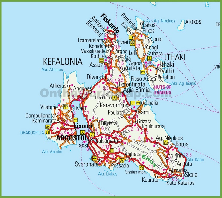 Kefalonia road map